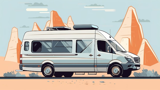 camper illustratie