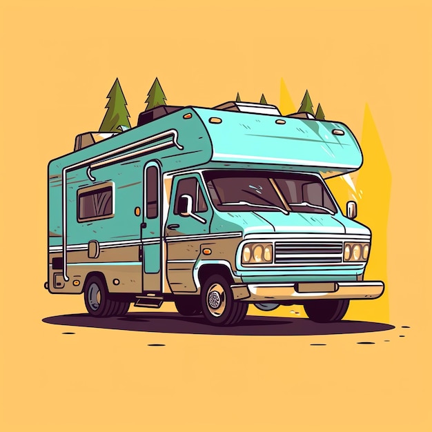 camper illustratie