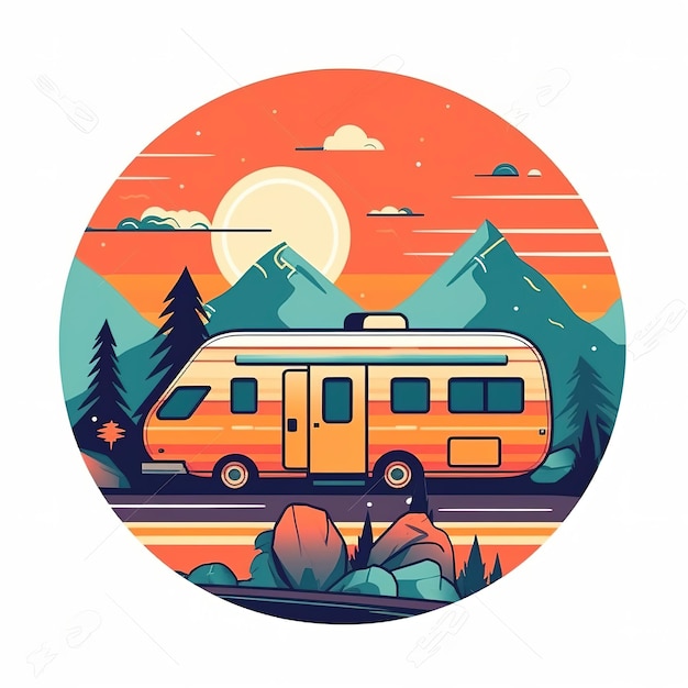 camper illustratie