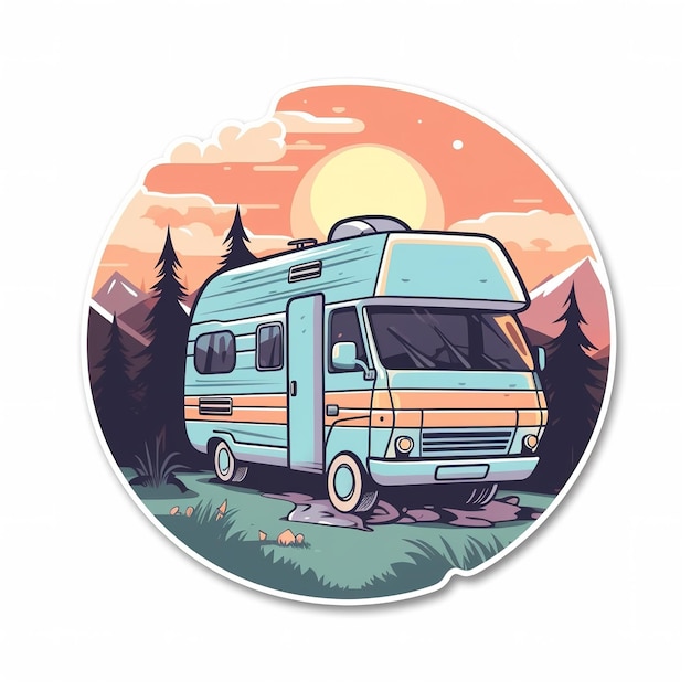 camper illustratie