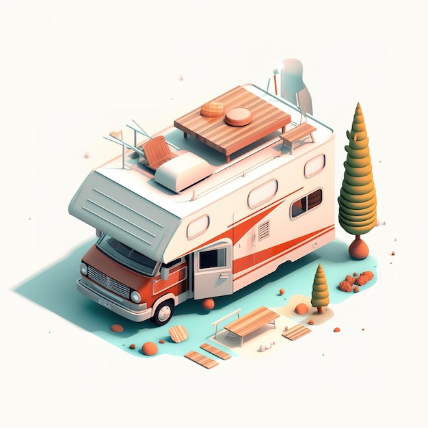 camper illustratie