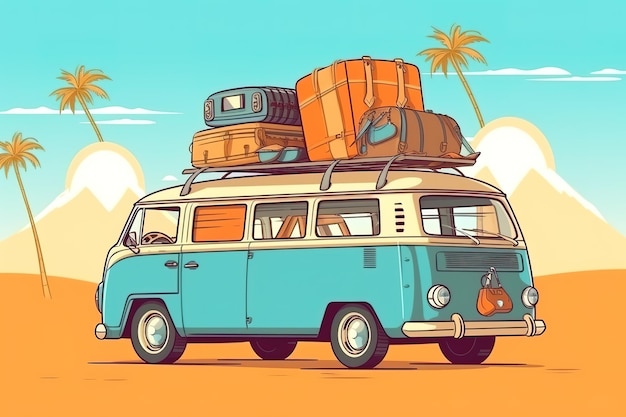 Foto camper illustratie