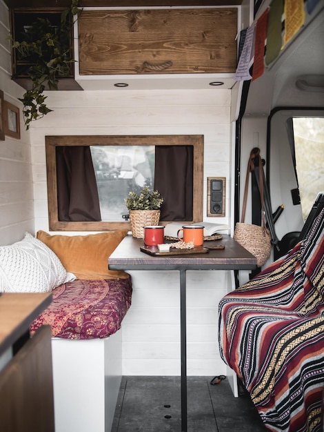 Camper van dining room