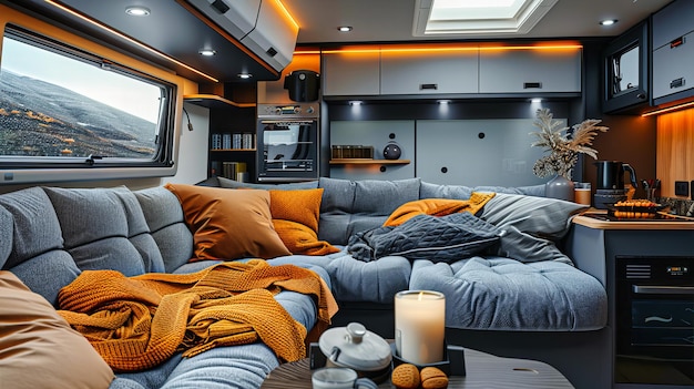 Camper Van Interior Transforms Into a Cozy Home Away From Home Modern Stylish and Ready for the Next Adventure