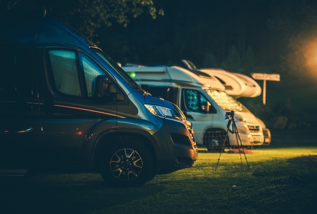 Photo camper vans in the rv park