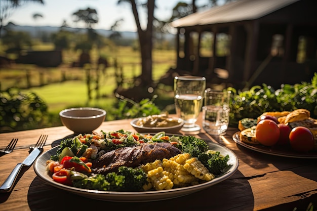 Campestre lunch on the farm Picanha is the star generative IA