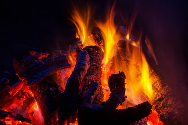 Campfire, close up shot