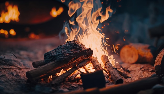 Campfire closeup