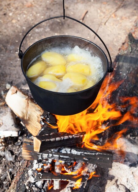 Photo campfire cooking