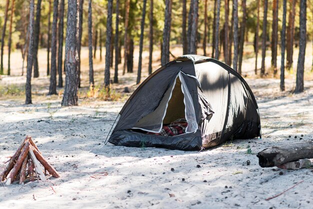 campfire tent nature