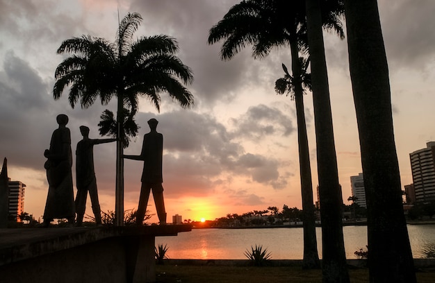 Campina Grande Paraiba Brazilië Nachtzicht op de stad met moderne gebouwen