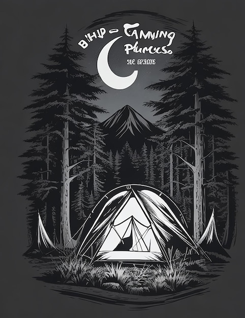 Photo camping ai image for tshirt design