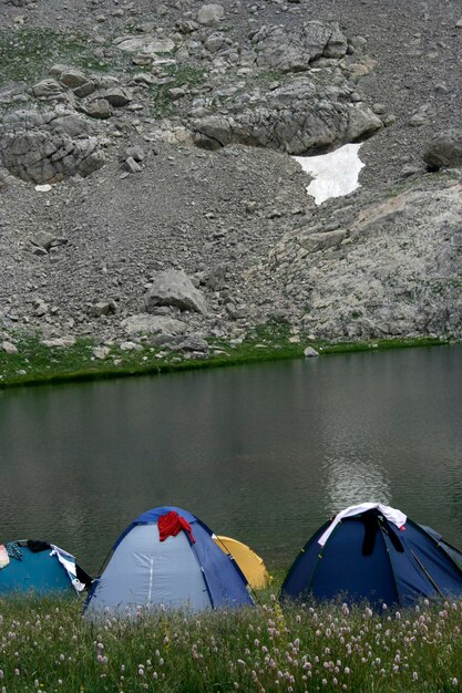 camping by the lake