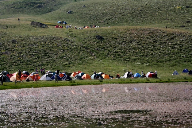 camping by the lake