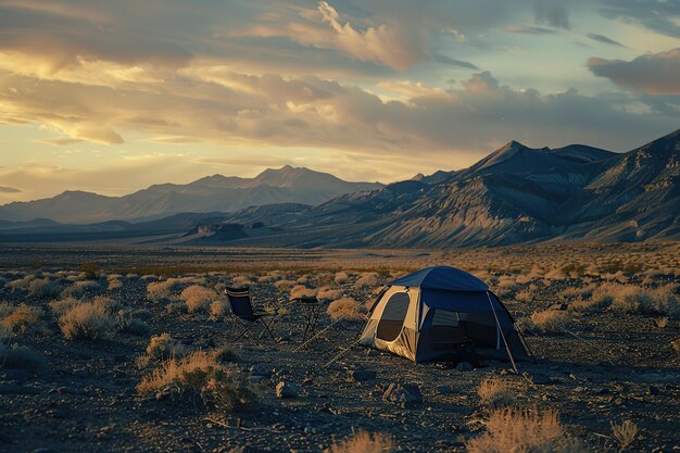 Camping in the desert