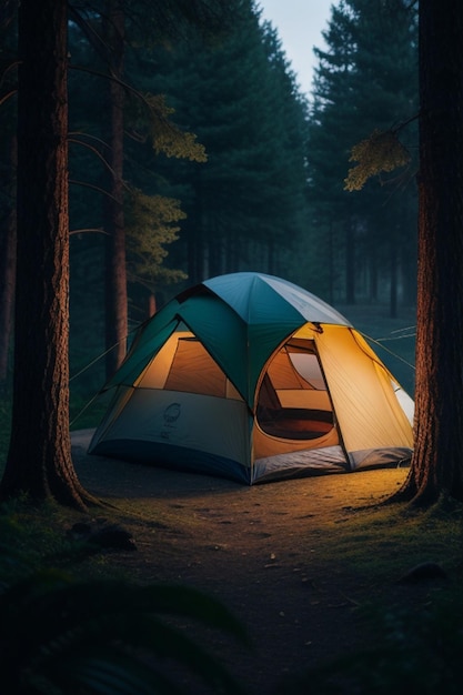 camping forest tent