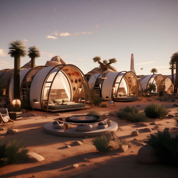 砂漠 の キャンプ ホテル