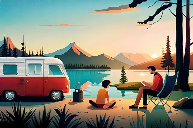 Camping Illustratie