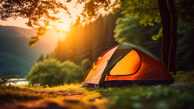 camping in the mountains