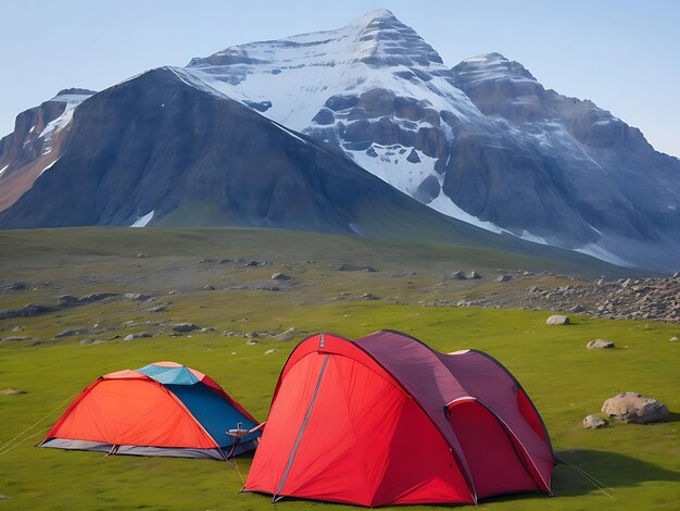 camping in the mountains