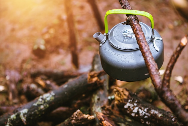 camping on the moutain in the wild nature