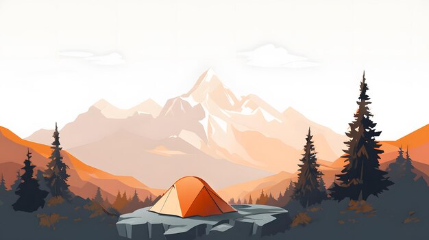 Photo camping in nature mountain landscape