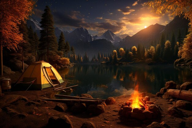 Photo camping in the nature