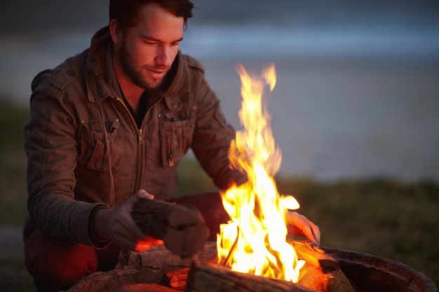 A camping necessity Cropped view of a fire burning outdoors