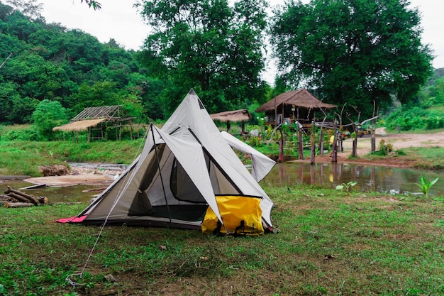 Tenda da campeggio nella foresta