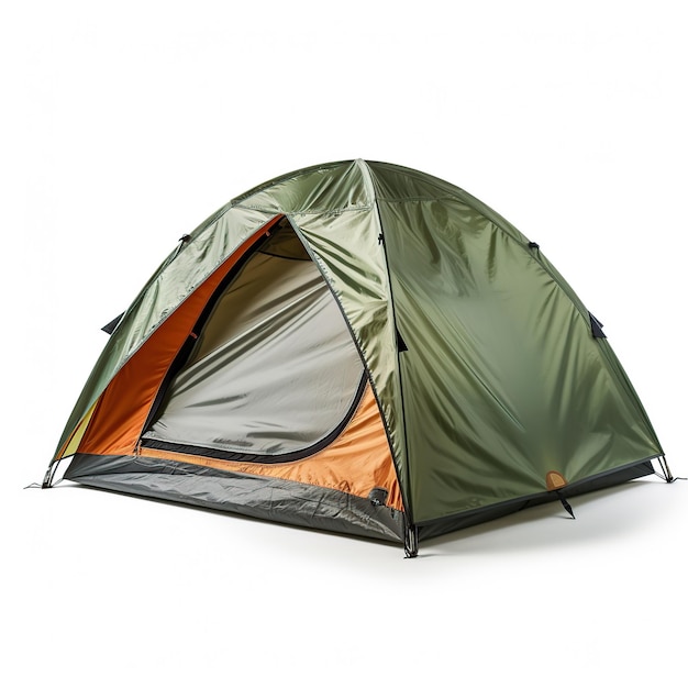 Camping tent geïsoleerd op witte of transparante achtergrond AI gegenereerd