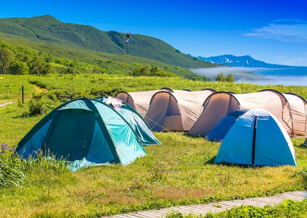 Camping tent in camping in nationaal park.