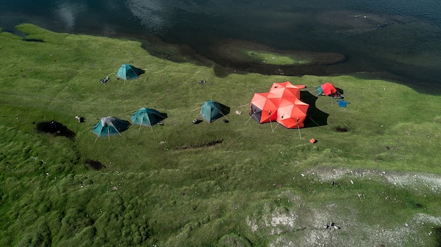 Camping tents on the beach