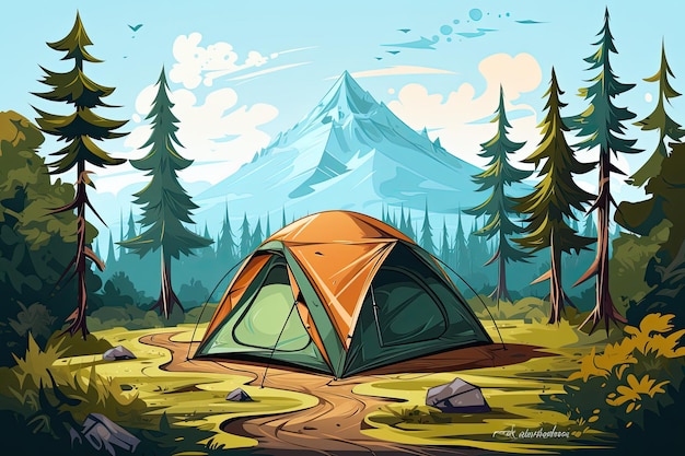 Camping and travel summer vacation and relaxation in the great outdoors Relaxation and recreation