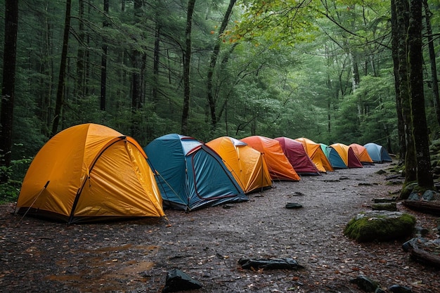 Camping with a caravan