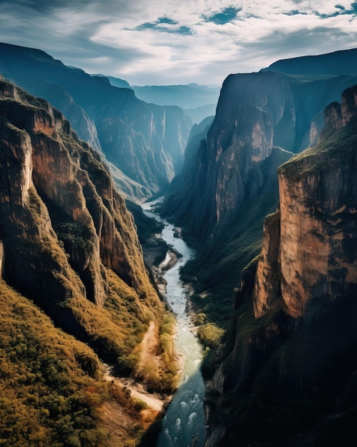 The Can del Chicamocha a deep gorge carved by the Chicamocha River