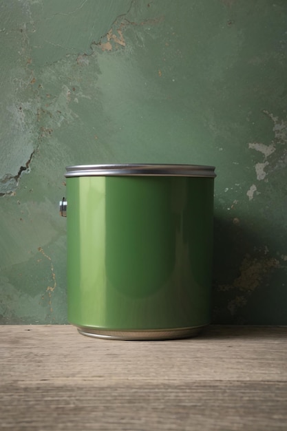 Photo a can of green paint