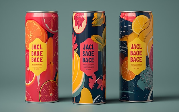 Photo a can of jal sage bie sits in a row.