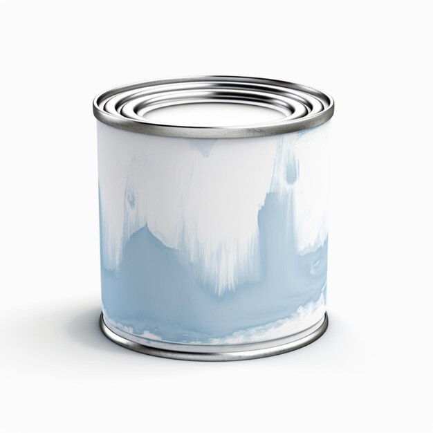 A can of paint on white background