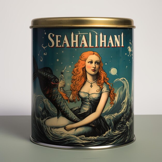 a can of seahorse is on a table