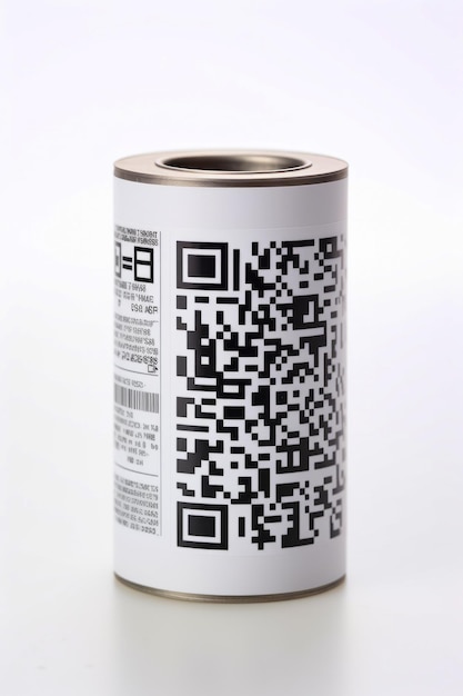 Can of soda with qr code on its side Generative AI