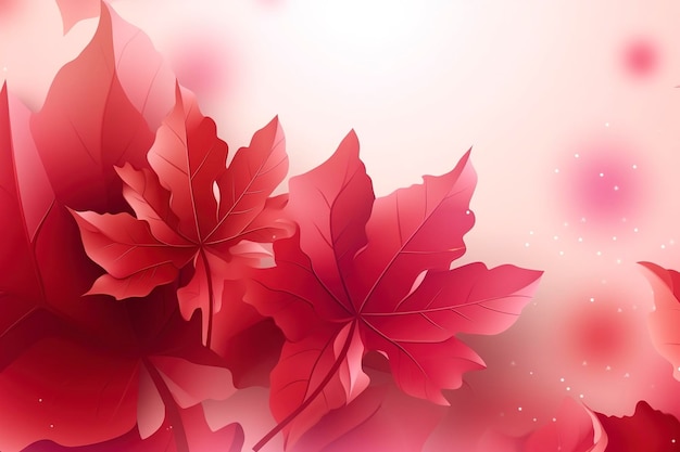 Photo canada day design of red maple leaves background with copy space generate ai