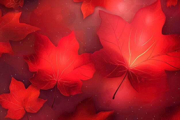 Photo canada day design of red maple leaves background with copy space generate ai