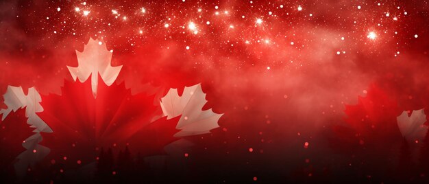 Foto canada day poster met vlag en vuurwerk