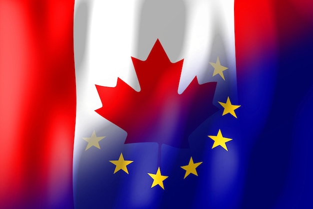 Canada and European Union flags