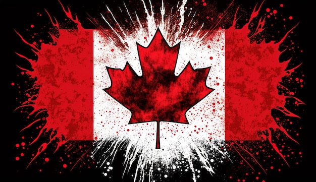 Photo canada fireworks background with canada flag generative ai