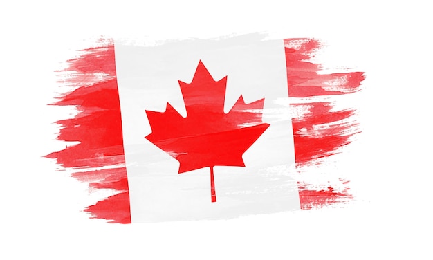 Canada flag brush stroke, national flag on white background