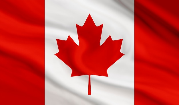 Canada flag of canvas texture background