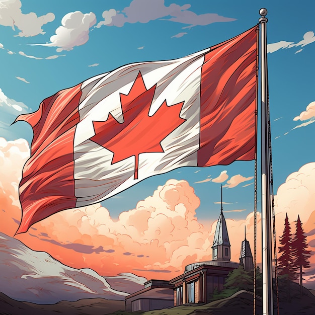 Photo canada flag illustration