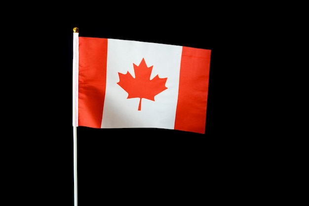 Canada flag isolated on black background with clipping path flag symbols Canada