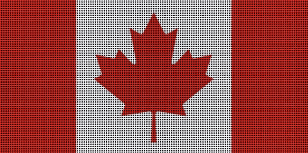 Canada flag painted colors on a brushed metal plate